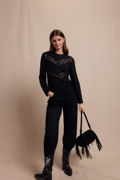 Mujer Slowlove Camisetas>Top encaje combinado