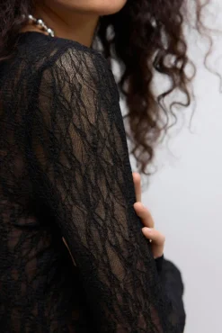 Mujer Vero Moda Camisetas>Top encaje manga larga