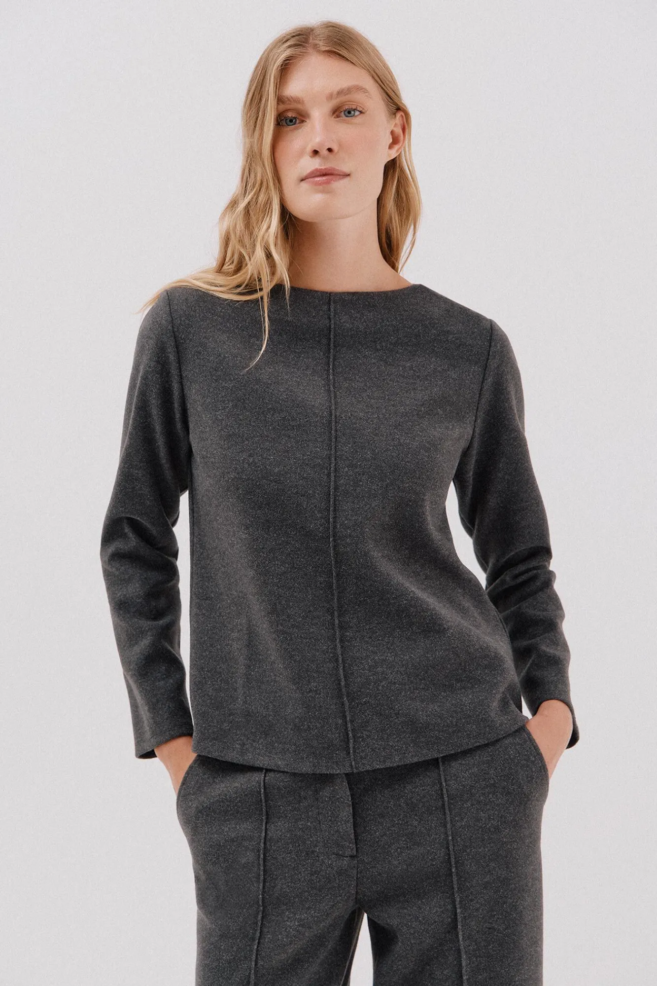 Mujer Cortefiel Camisetas>Top escote chimenea