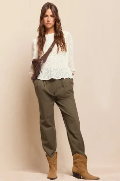 Mujer Slowlove Camisetas>Top estampado fruncido