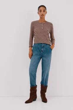 Mujer Cortefiel Camisetas>Top estructura rayas