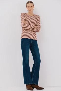 Mujer Cortefiel Camisetas>Top estructura rayas