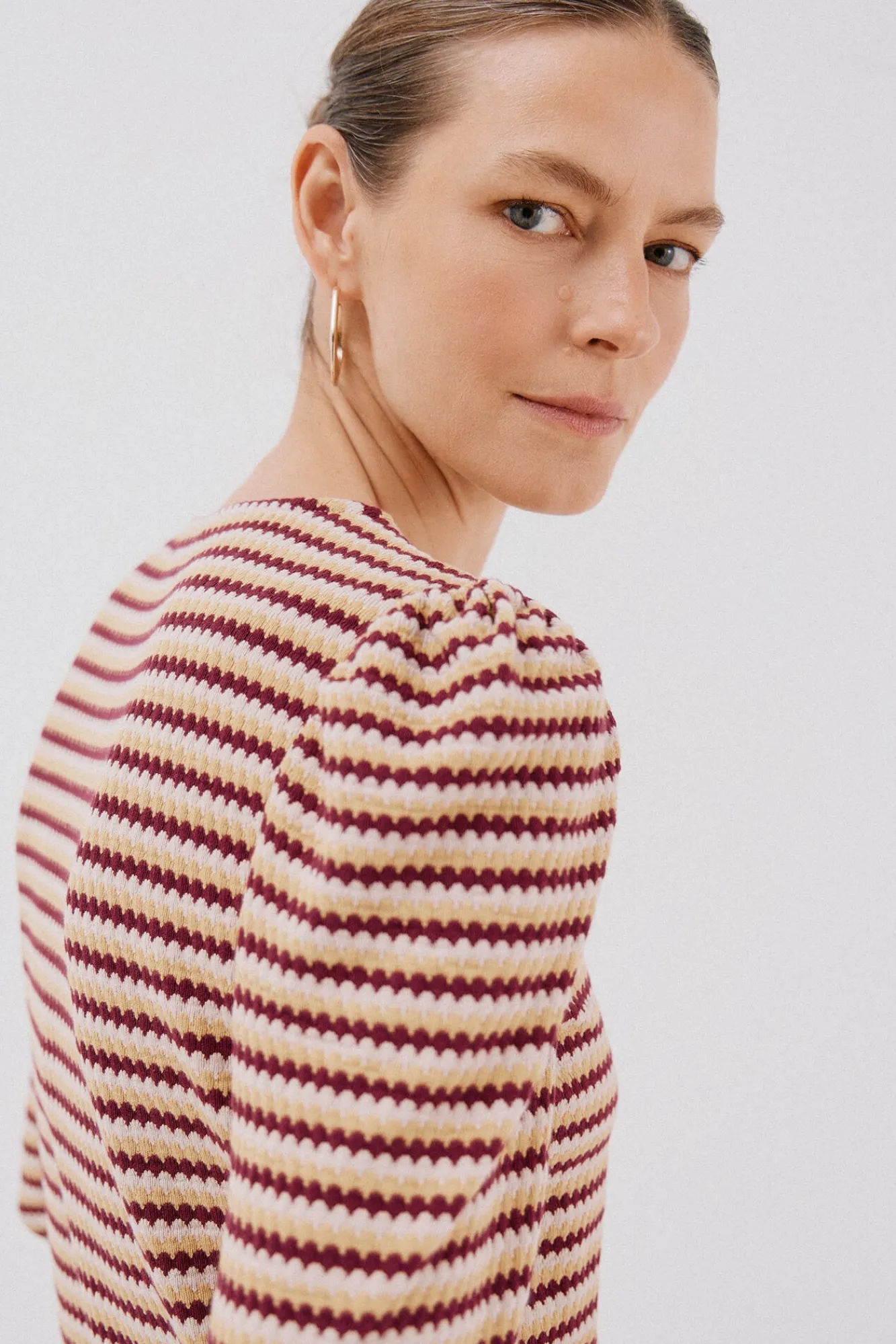 Mujer Cortefiel Camisetas>Top estructura rayas