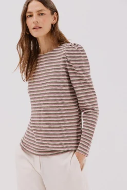 Mujer Cortefiel Camisetas>Top estructura rayas multicolor