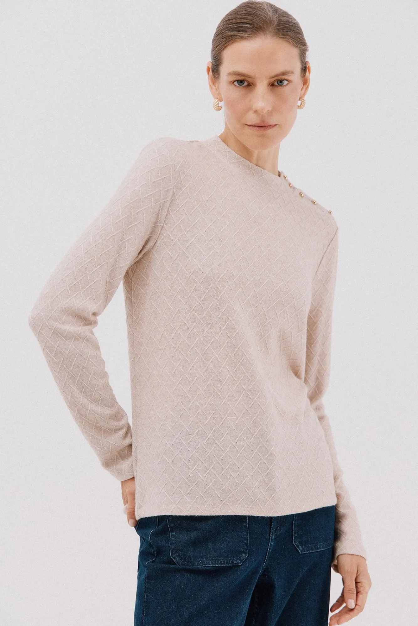 Mujer Cortefiel Camisetas>Top estructura rombos