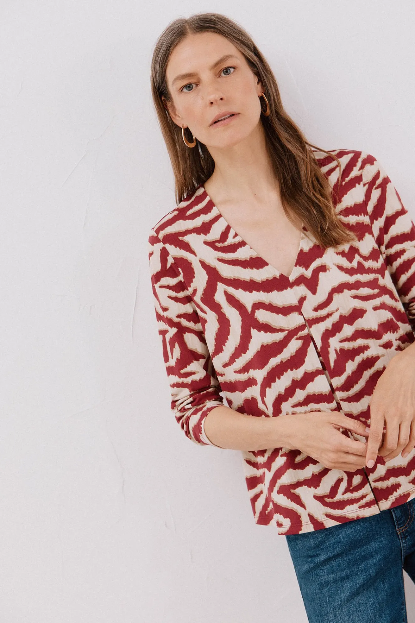 Mujer Cortefiel Camisetas>Top fluido pliegue