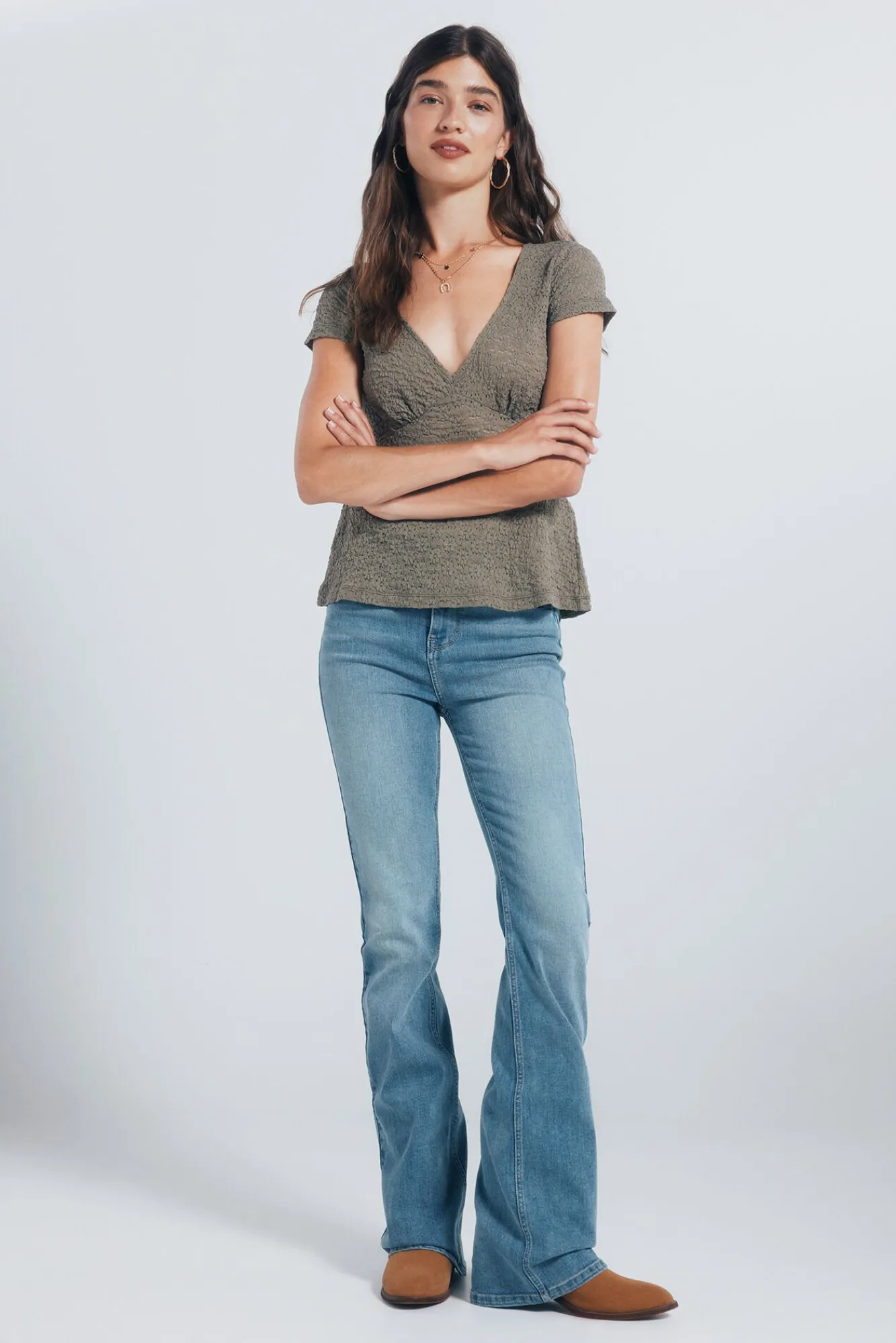 Mujer Springfield Camisetas>Top liso textura