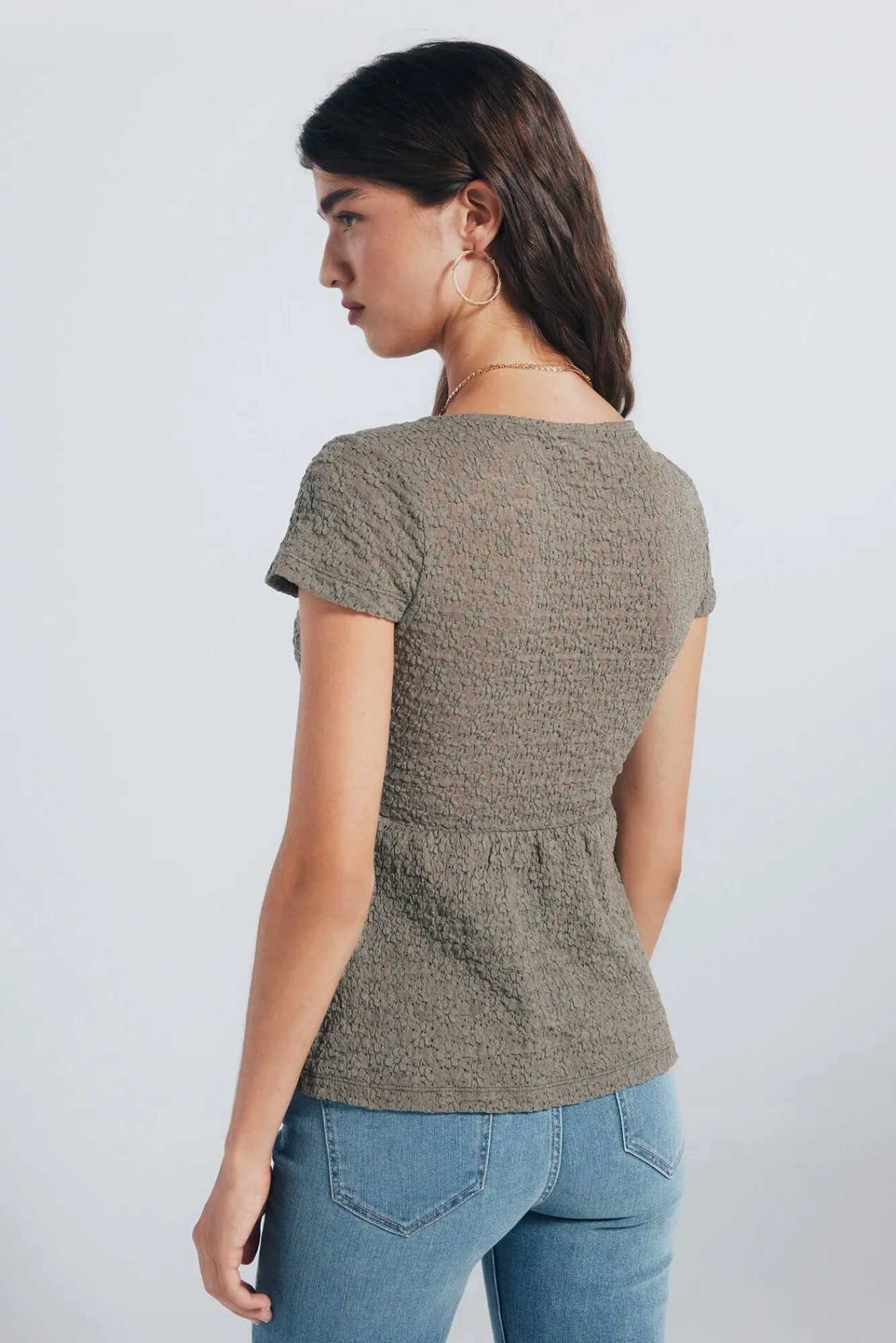 Mujer Springfield Camisetas>Top liso textura