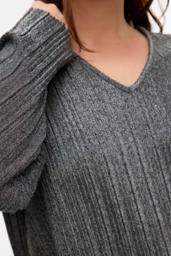 Mujer Vero Moda Curve Camisetas>Top lúrex manga larga talla grande