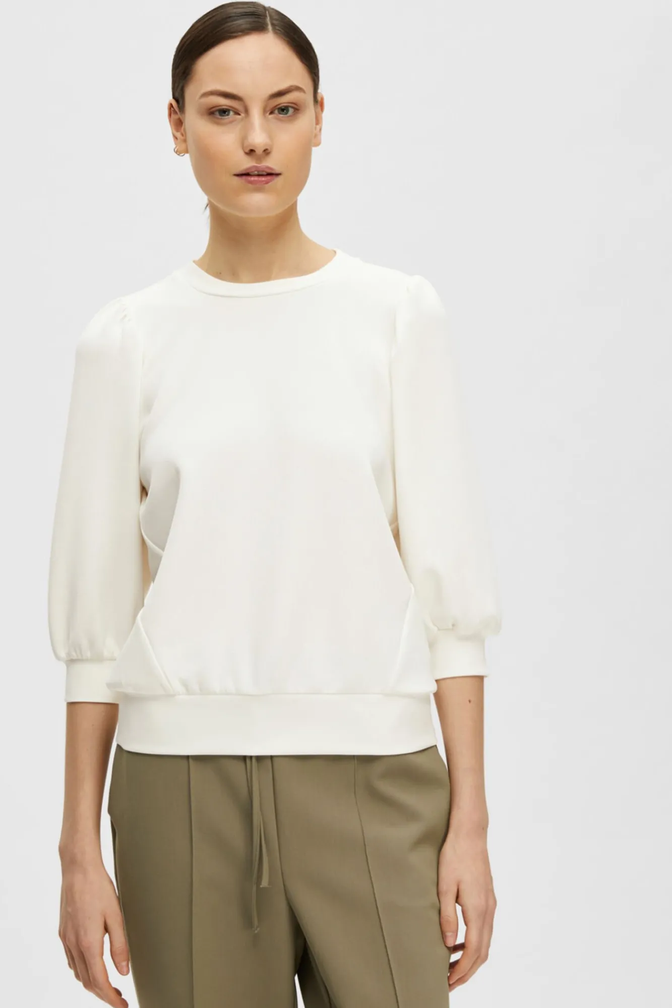 Mujer Selected Camisetas|Sudaderas>Top manga abullonada