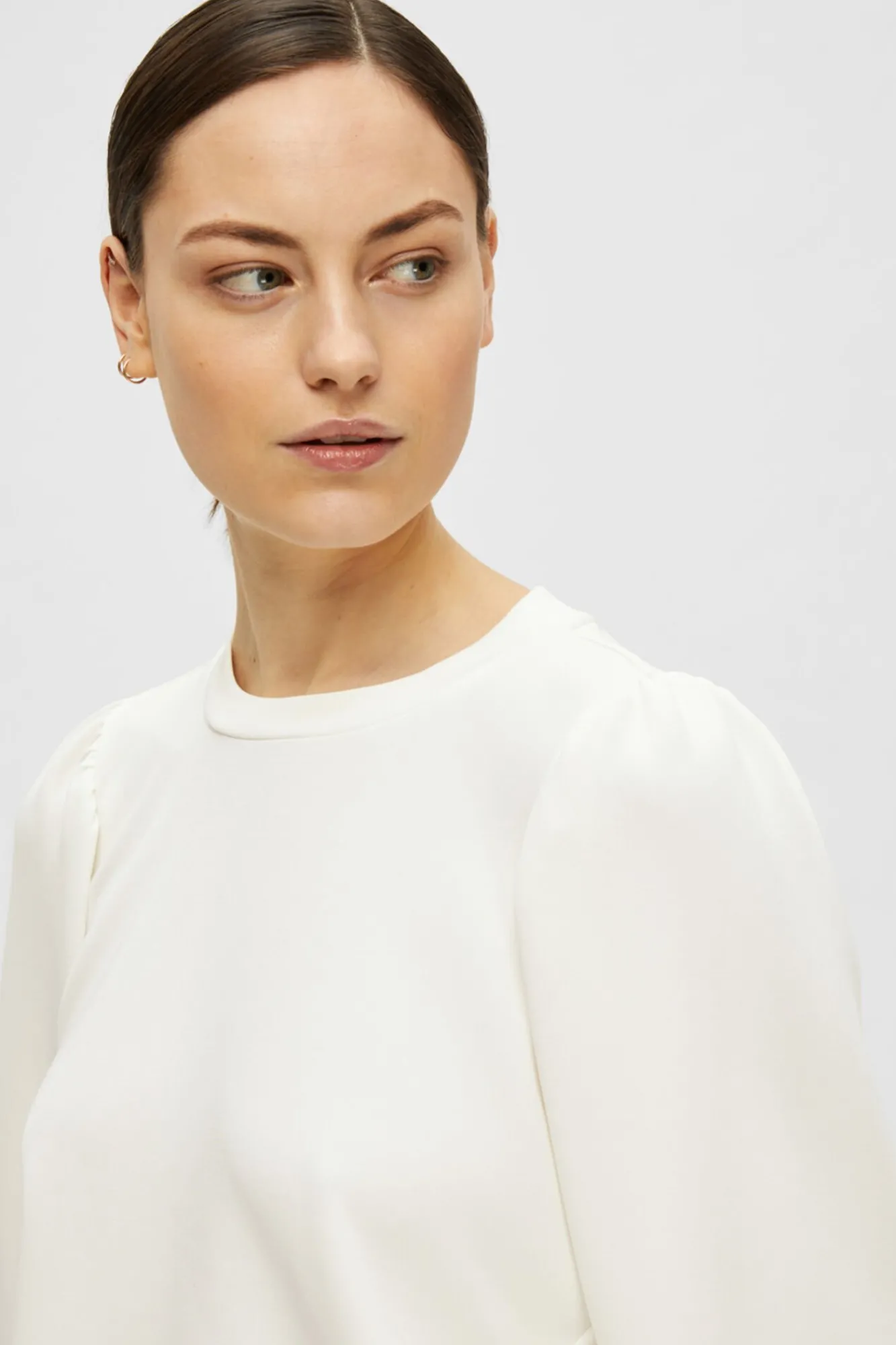 Mujer Selected Camisetas|Sudaderas>Top manga abullonada