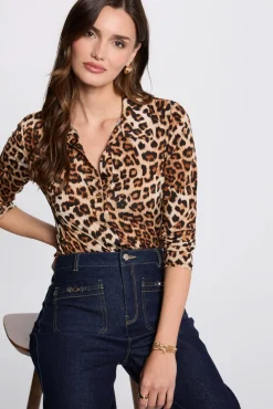 Mujer Morgan Camisetas>Top manga larga estampado