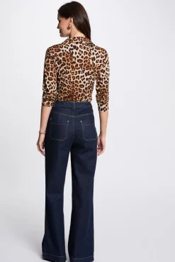 Mujer Morgan Camisetas>Top manga larga estampado