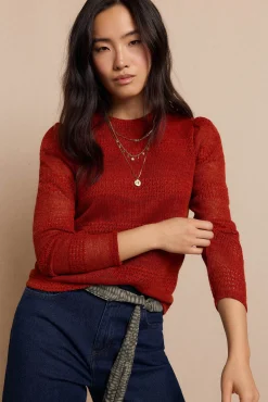 Mujer Slowlove Camisetas>Top manga larga estructura rústica