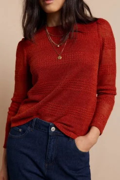 Mujer Slowlove Camisetas>Top manga larga estructura rústica