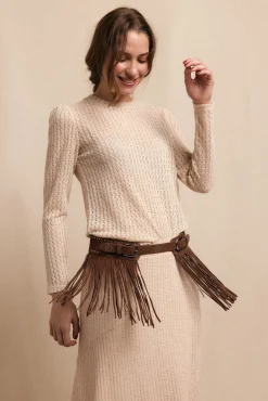 Mujer Slowlove Camisetas>Top manga larga estructura rústica