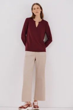 Mujer Cortefiel Camisetas>Top pieza dorada escote