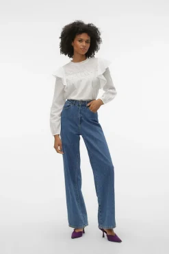 Mujer Vero Moda Camisetas>Top plumeti volantes