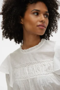 Mujer Vero Moda Camisetas>Top plumeti volantes