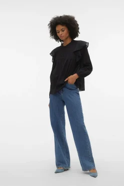 Mujer Vero Moda Camisetas>Top plumeti volantes