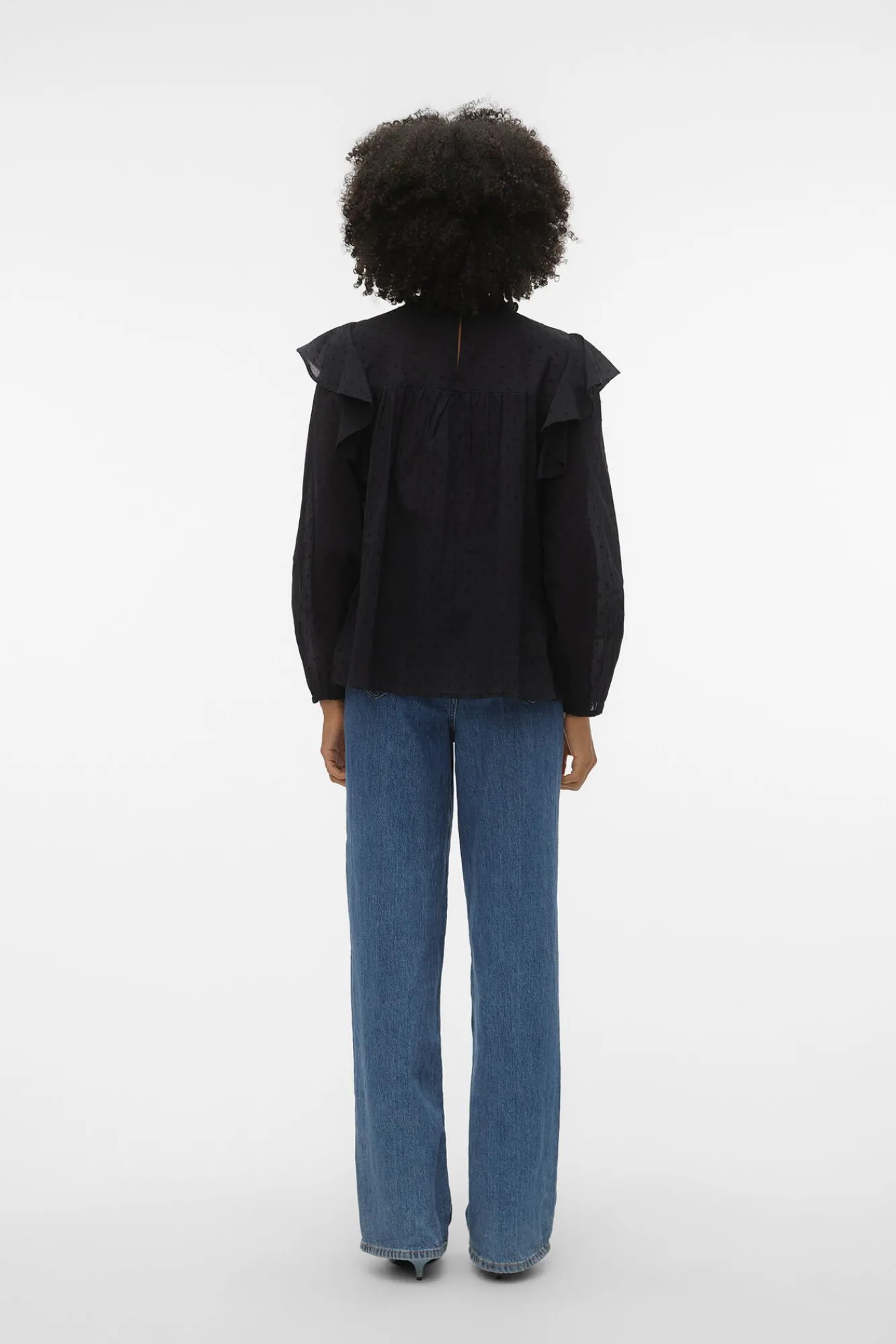 Mujer Vero Moda Camisetas>Top plumeti volantes