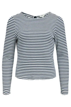 Mujer Object Camisetas>Top rayas detalle lazo