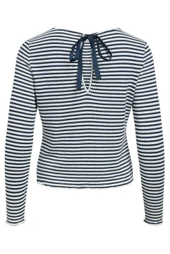 Mujer Object Camisetas>Top rayas detalle lazo