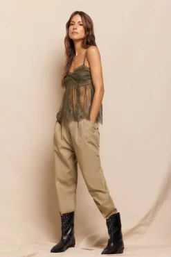 Mujer Slowlove Camisetas>Top tirantes encaje