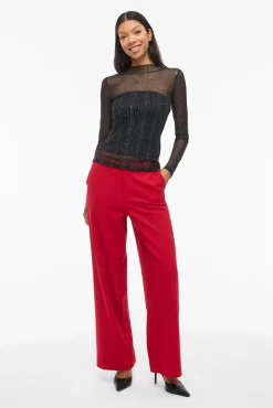 Mujer Vila Camisetas>Top transparente con purpurina