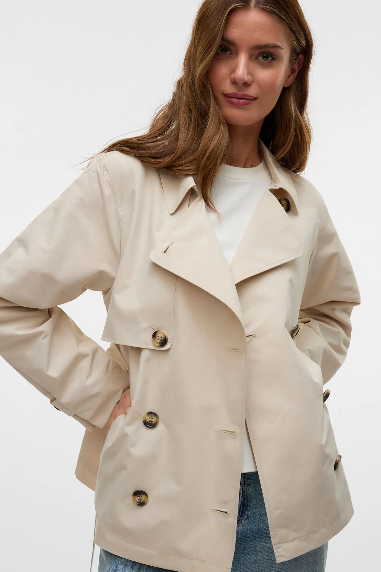 Mujer Vero Moda Gabardinas|Abrigos>Trench corto de manga larga