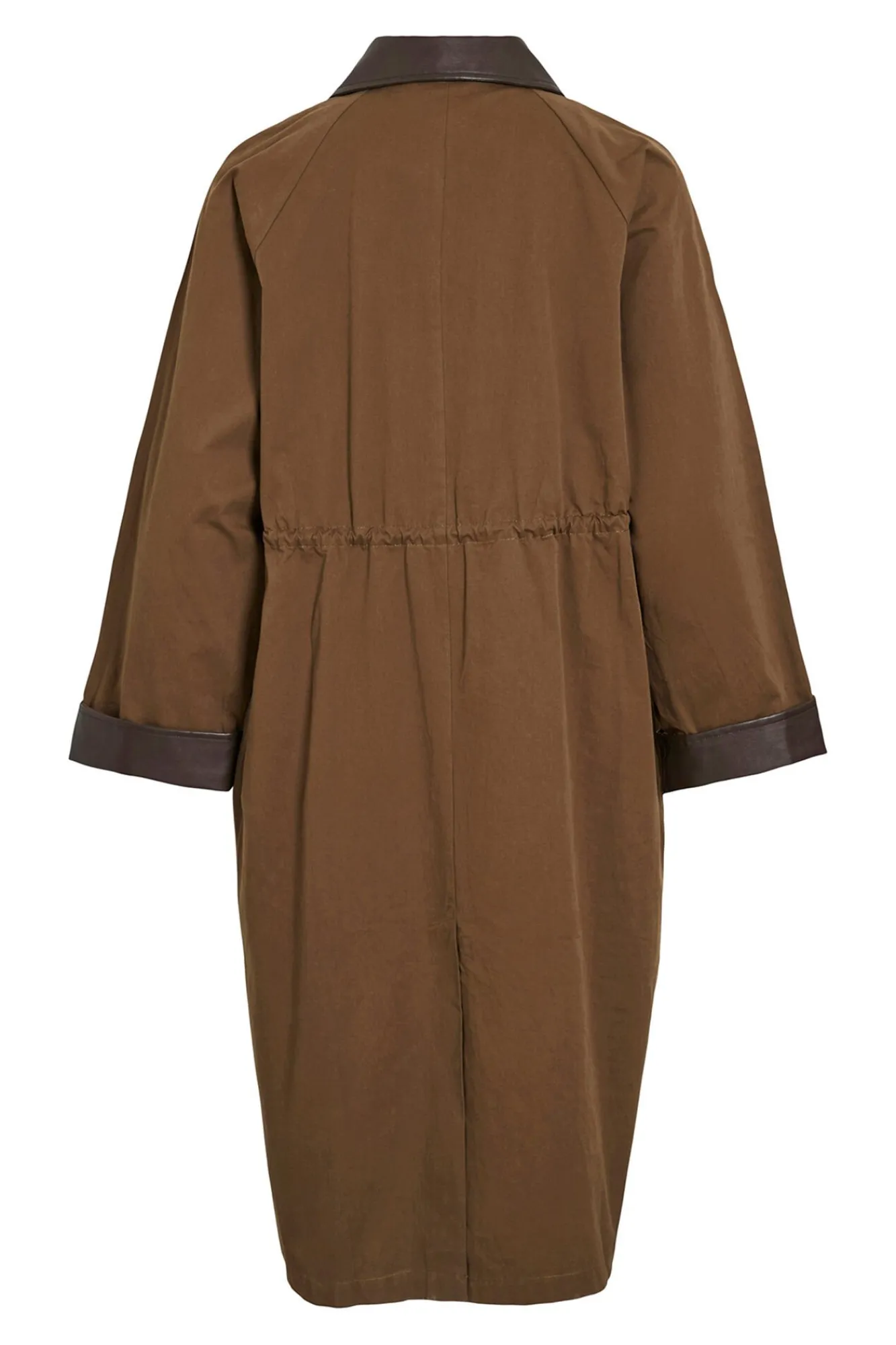 Mujer Vila Gabardinas|Chaquetas>Trench largo con cuello y puños de polipiel