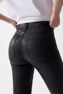 Mujer Salsa Jeans Vaqueros|Pantalones>Vaqueros faith push in cropped con efecto coating