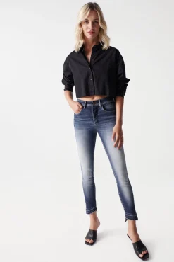 Mujer Salsa Jeans Vaqueros|Pantalones>Vaqueros faith push in cropped lavado premium