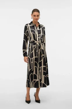 Mujer Vero Moda Vestidos>Vestido 7/8 camisero satinado