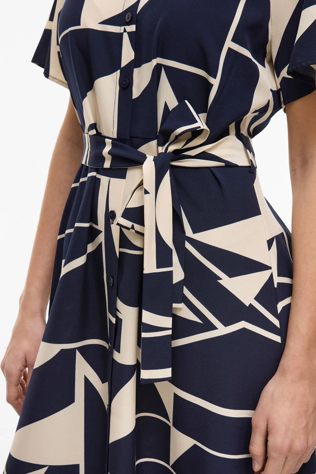 Mujer Vila Vestidos>Vestido camisero anudado midi