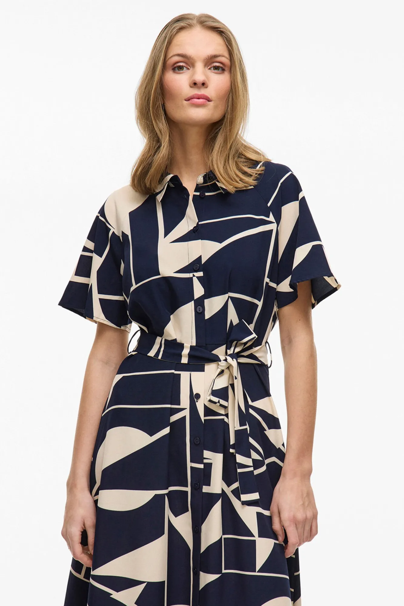 Mujer Vila Vestidos>Vestido camisero anudado midi