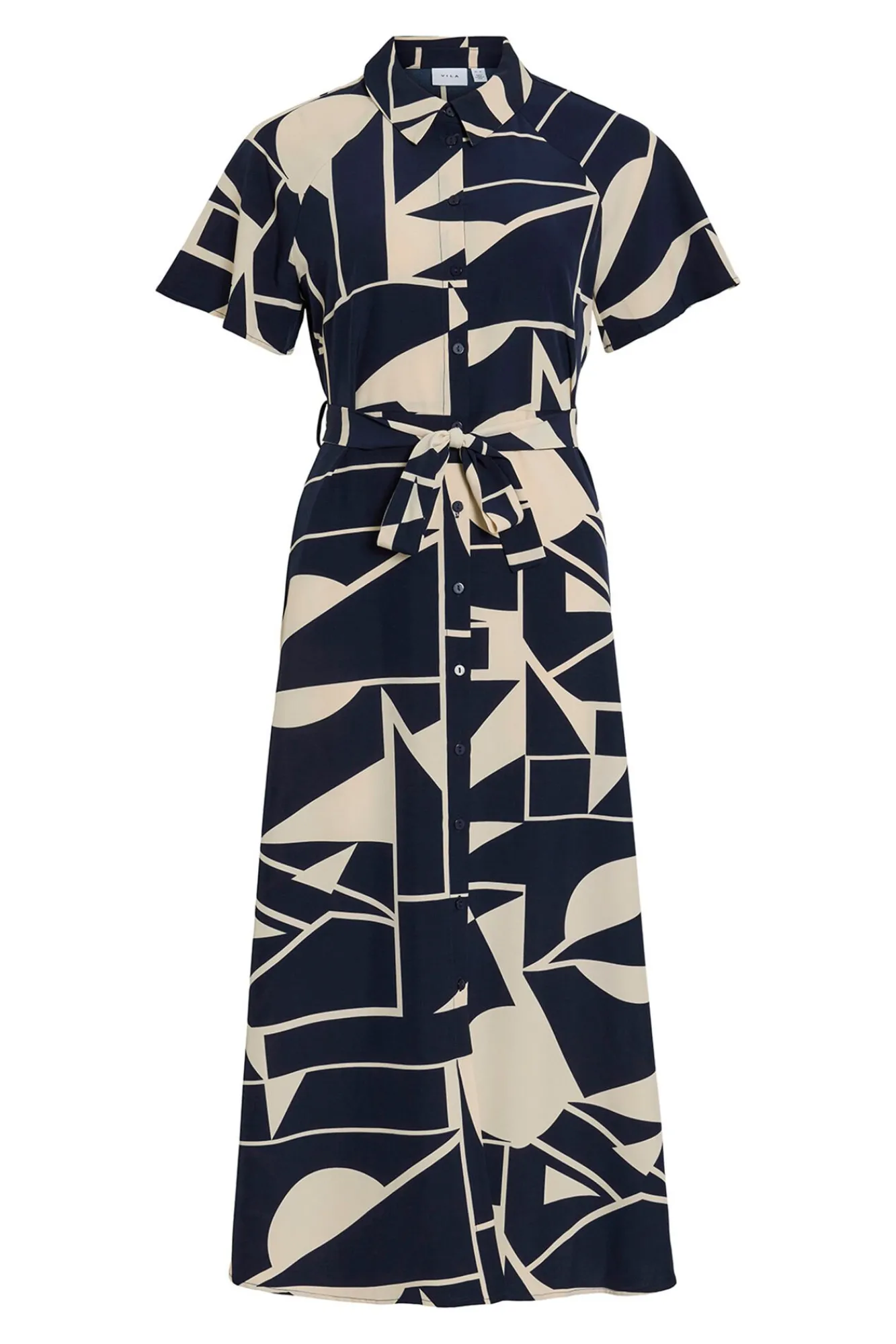 Mujer Vila Vestidos>Vestido camisero anudado midi