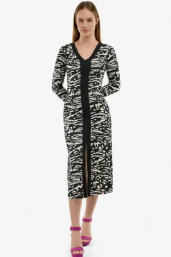 Mujer Cuplé Vestidos>Vestido cenefa punto