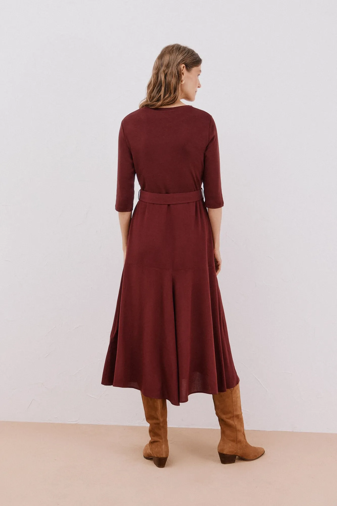 Mujer Cortefiel Vestidos>Vestido combinado cinturón