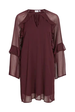 Mujer Vila Vestidos>Vestido corto de gasa con volantes