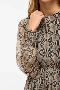 Mujer Vila Vestidos>Vestido corto de gasa estampado de serpiente