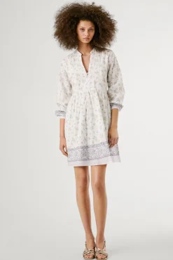 Mujer Pepe Jeans Vestidos>Vestido corto de manga larga con estampado floral.