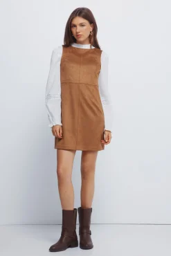 Mujer Springfield Vestidos>Vestido corto evasé antelina