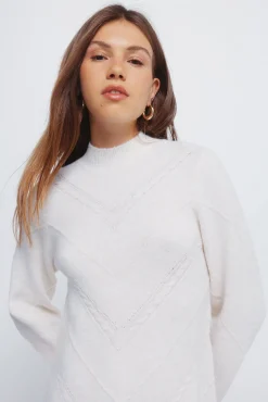 Mujer Springfield Vestidos>Vestido corto punto cable knit