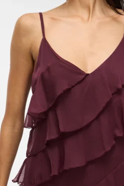 Mujer Vila Vestidos>Vestido de fiesta midi con volantes