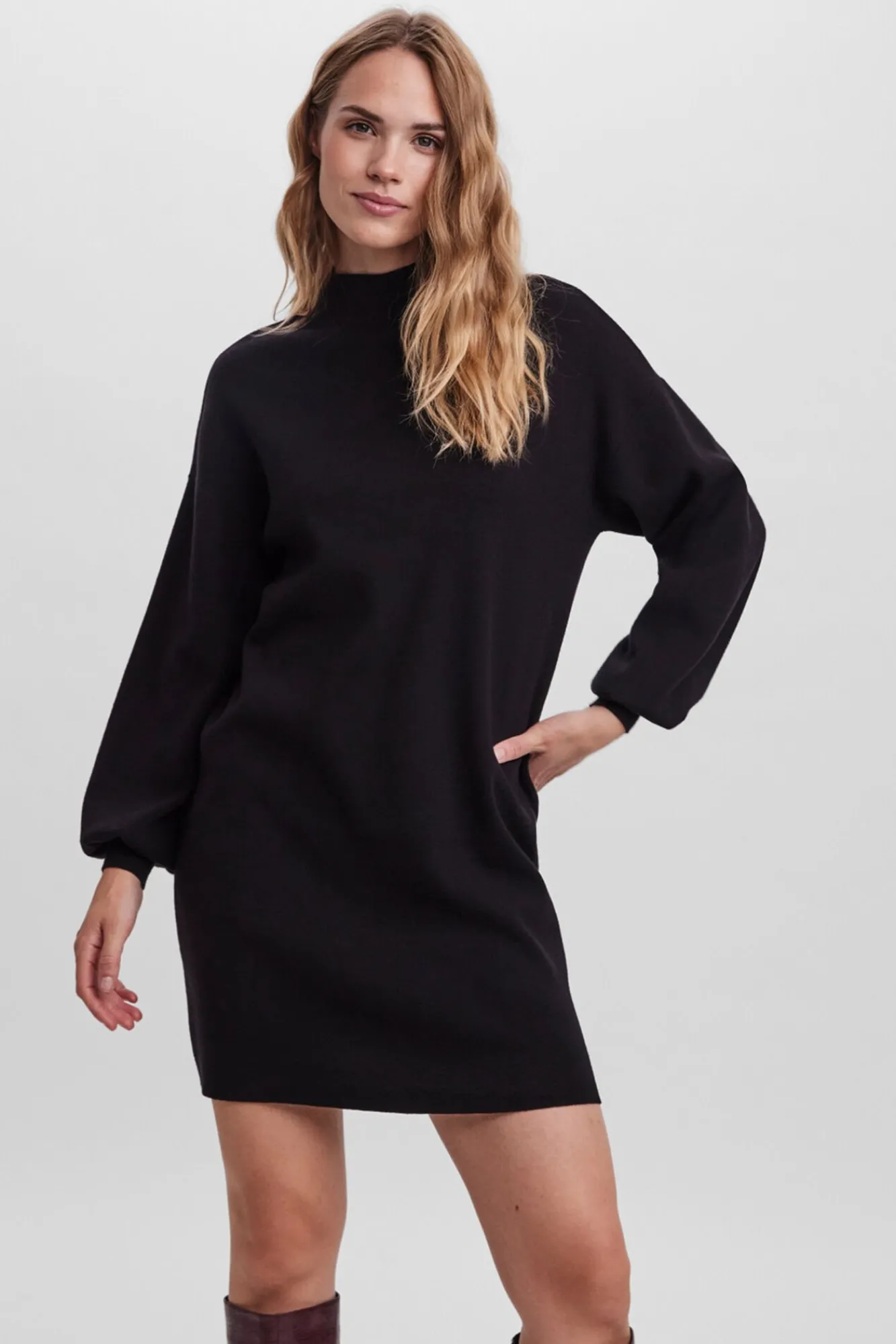 Mujer Vero Moda Vestidos>Vestido de punto corto manga larga