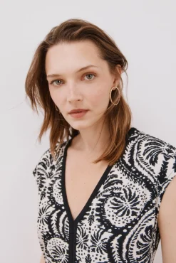 Mujer Cortefiel Vestidos>Vestido escote pico contraste