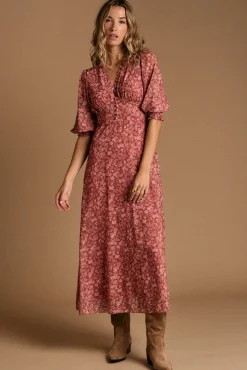 Mujer Polín Et Moi Vestidos>Vestido flores maquillaje