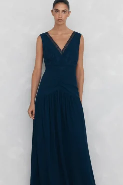 Mujer Pedro del Hierro Vestidos>Vestido fluido largo encaje