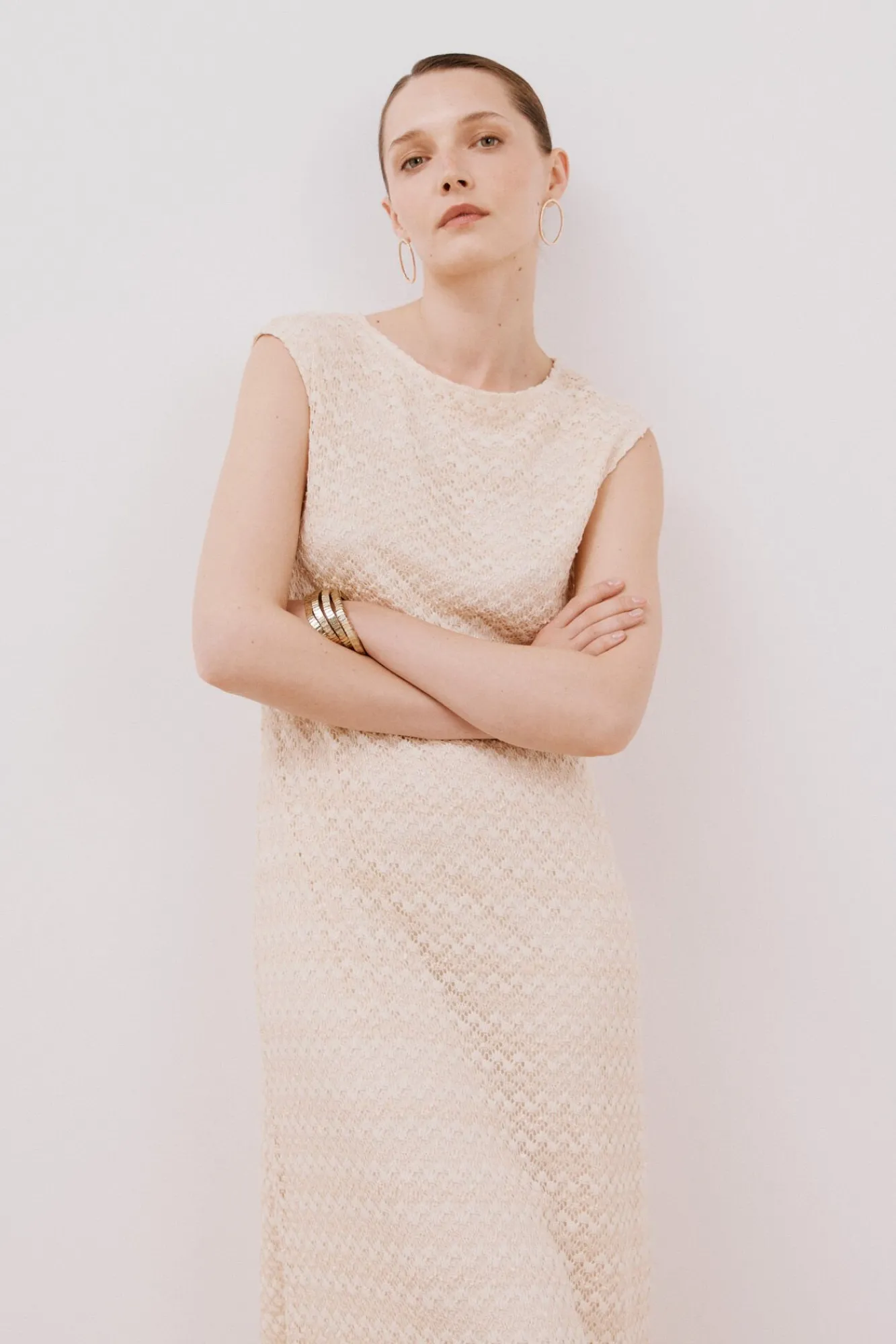 Mujer Cortefiel Vestidos>Vestido halter estructura lurex